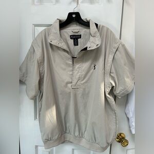 PGA Tour Light Tan Pullover Jacket/removable short sleeves, into vest. Med.